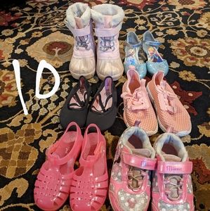 Toddler girl size 10 shoe lot